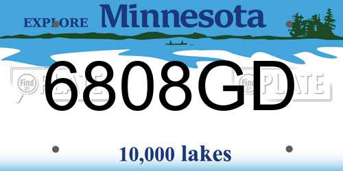 6808GD Minnesota License Plate