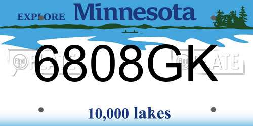 6808GK Minnesota License Plate