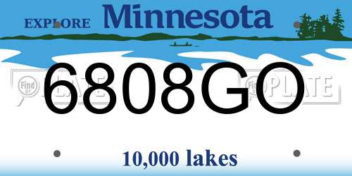 6808GO Minnesota License Plate