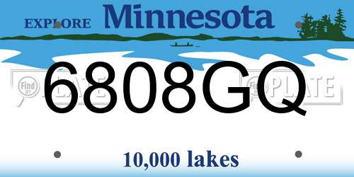 6808GQ Minnesota License Plate
