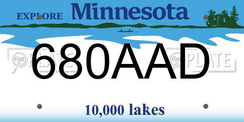 680AAD Minnesota License Plate