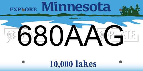 680AAG Minnesota License Plate