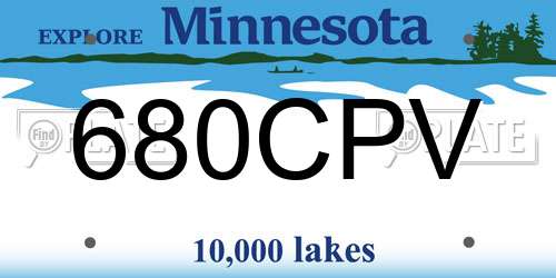 680CPV Minnesota License Plate