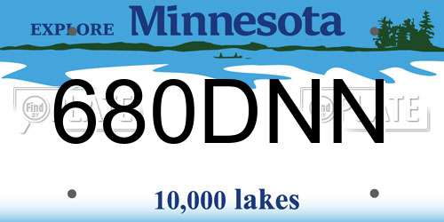 680DNN Minnesota License Plate