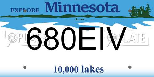 680EIV Minnesota License Plate