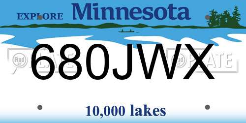 680JWX Minnesota License Plate