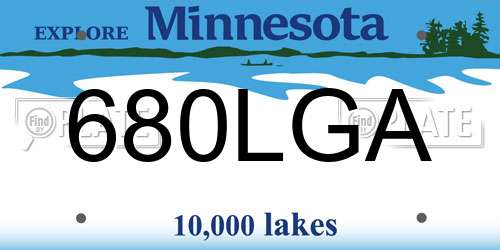 680LGA Minnesota License Plate