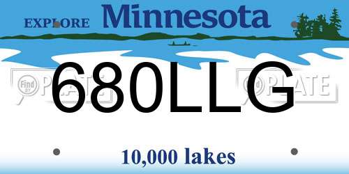 680LLG Minnesota License Plate