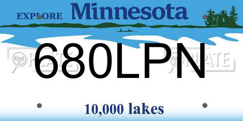 680LPN Minnesota License Plate