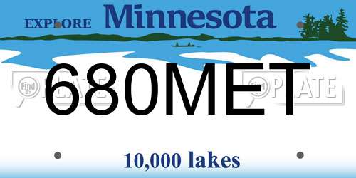 680MET Minnesota License Plate