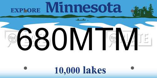 680MTM Minnesota License Plate