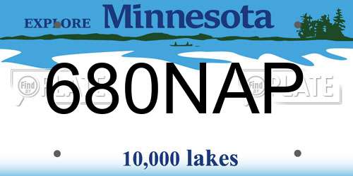 680NAP Minnesota License Plate