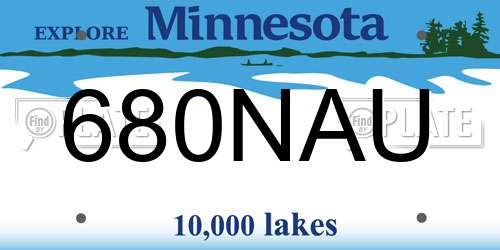 680NAU Minnesota License Plate