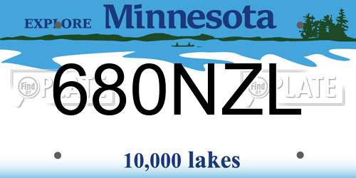 680NZL Minnesota License Plate