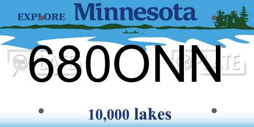 680ONN Minnesota License Plate