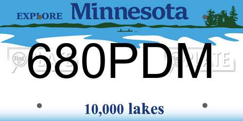 680PDM Minnesota License Plate