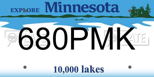 680PMK Minnesota License Plate