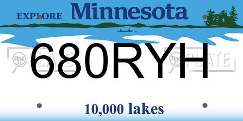 680RYH Minnesota License Plate