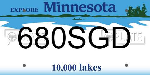 680SGD Minnesota License Plate