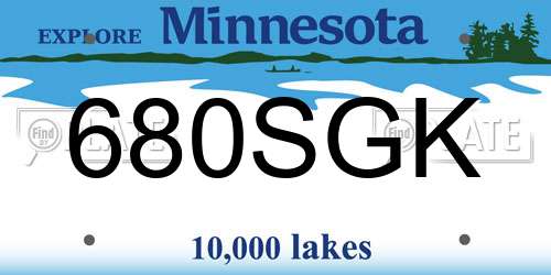 680SGK Minnesota License Plate