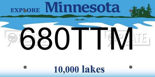 680TTM Minnesota License Plate