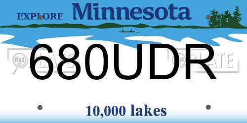680UDR Minnesota License Plate
