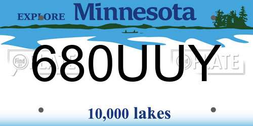 680UUY Minnesota License Plate