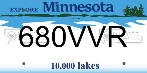680VVR Minnesota License Plate