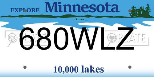 680WLZ Minnesota License Plate