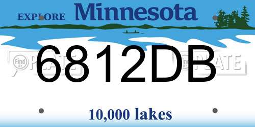 6812DB Minnesota License Plate