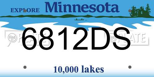 6812DS Minnesota License Plate