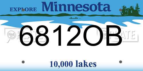 6812OB Minnesota License Plate