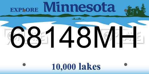 68148MH Minnesota License Plate