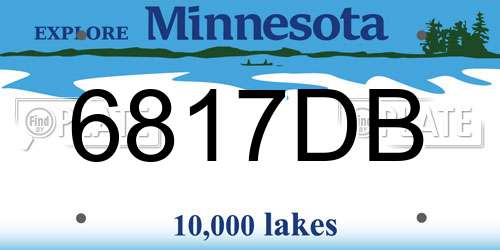 6817DB Minnesota License Plate