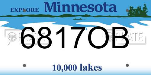 6817OB Minnesota License Plate
