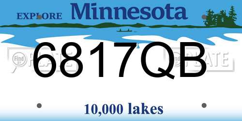 6817QB Minnesota License Plate