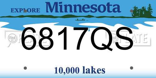 6817QS Minnesota License Plate