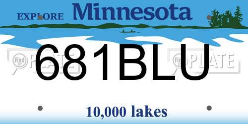 681BLU Minnesota License Plate