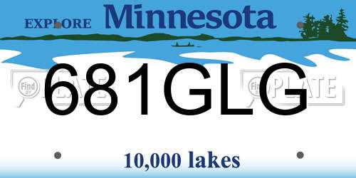 681GLG Minnesota License Plate