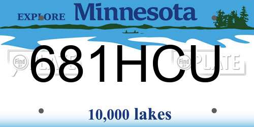 681HCU Minnesota License Plate