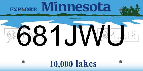 681JWU Minnesota License Plate