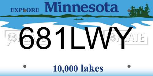 681LWY Minnesota License Plate