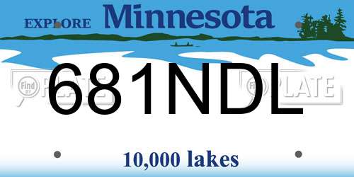 681NDL Minnesota License Plate