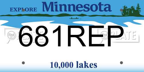 681REP Minnesota License Plate