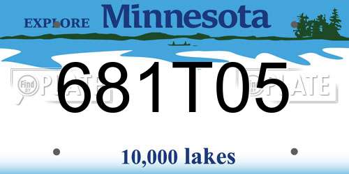 681T05 Minnesota License Plate