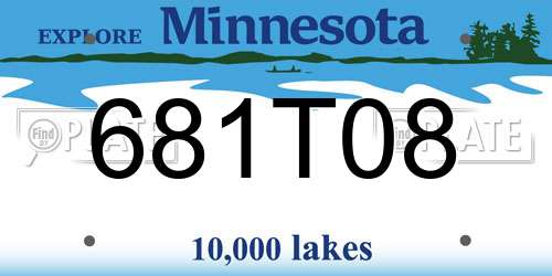 681T08 Minnesota License Plate