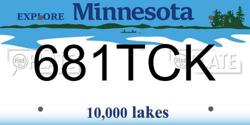 681TCK Minnesota License Plate