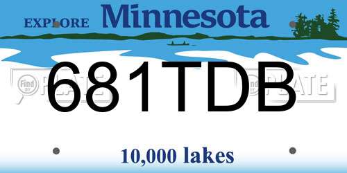 681TDB Minnesota License Plate