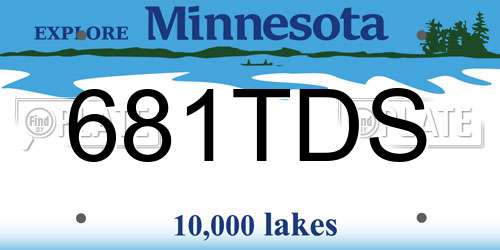 681TDS Minnesota License Plate
