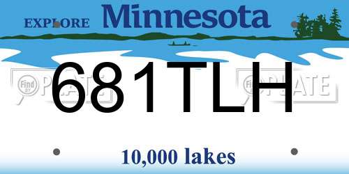 681TLH Minnesota License Plate
